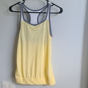 Yellow Nike Tank with built-in bra